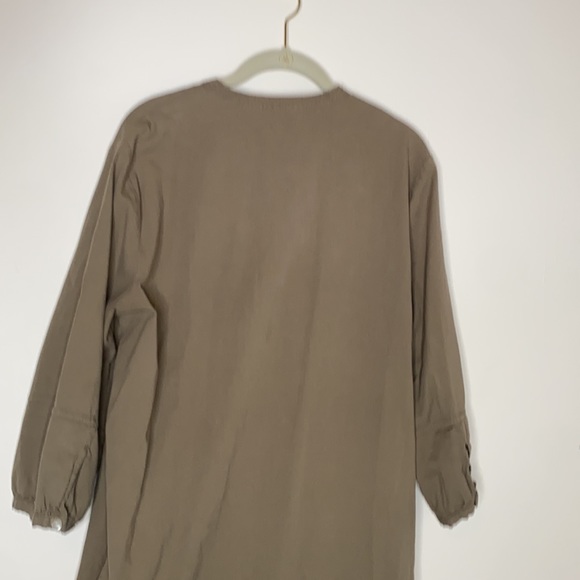 Everlane Cotton Green Button Up Dress Size 12 - Picture 9 of 10